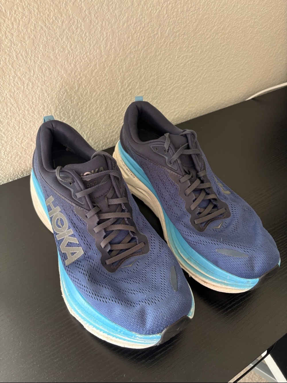 Hoka Bondi 8 in the "Outer Space/All Aboard" Mens 12 2e